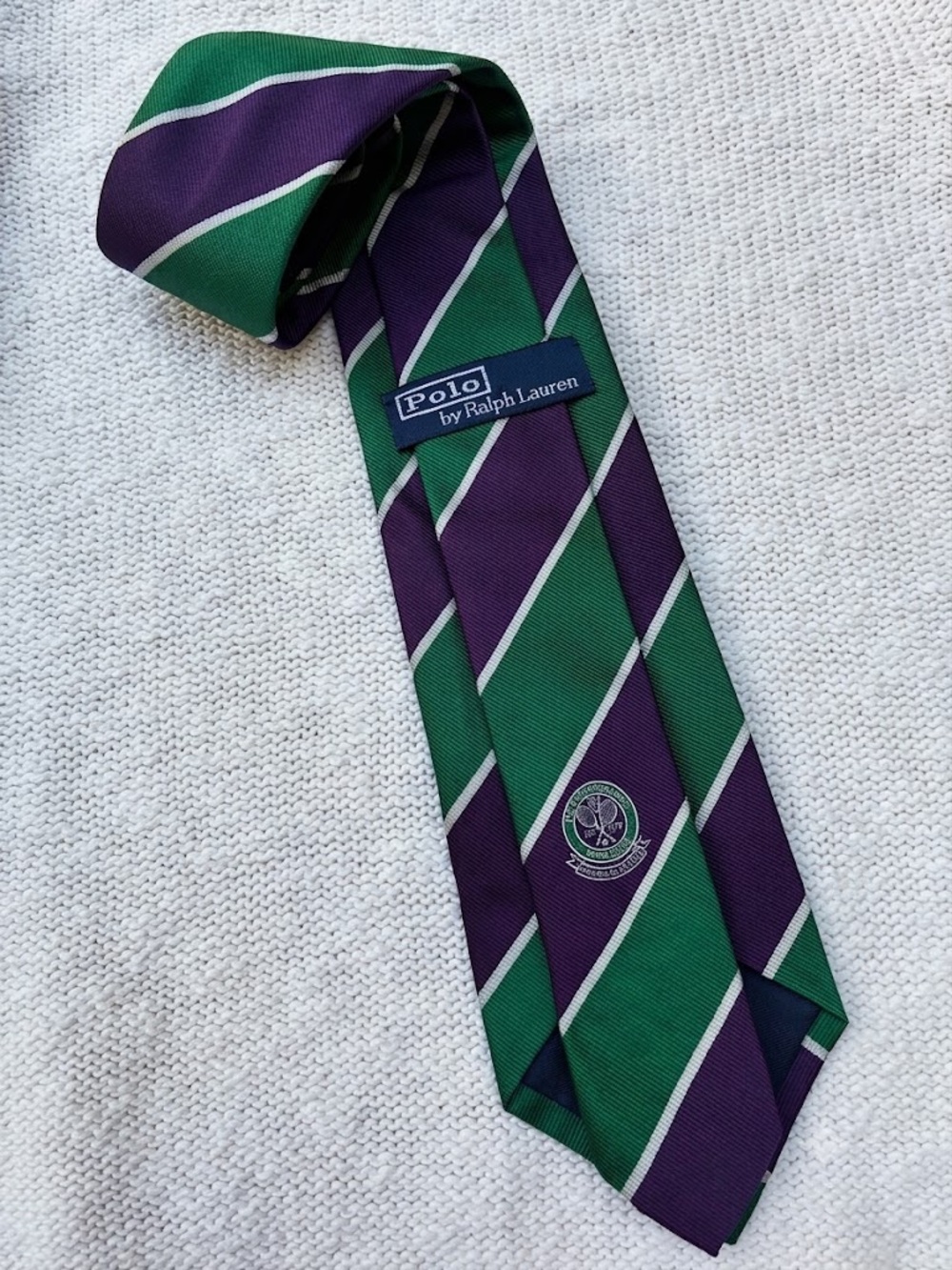 Polo Ralph Lauren Silk necktie tennis championships Wimbledon Commemorative tie - Picture 2 of 9